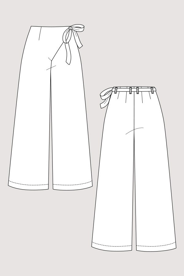 dessin technique du patron du pantalon astrid de named clothing
