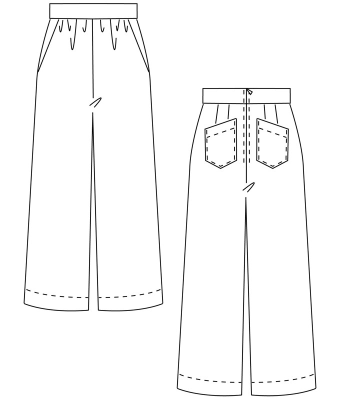 dessin technique du patron du pantalon Mary de Schnittchen