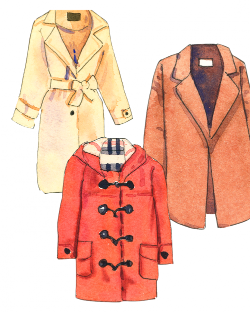 un trench une veste et un duffle coat pour illustrer les manteaux d'hiver